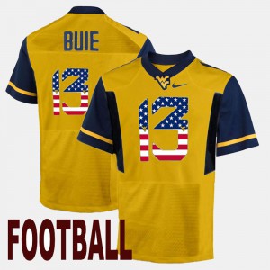 Men #13 US Flag Fashion West Virginia Mountaineers Andrew Buie college Jersey - Gold