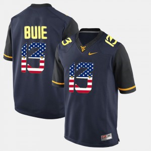 Men #13 WV US Flag Fashion Andrew Buie college Jersey - Navy Blue