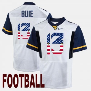 Men US Flag Fashion West Virginia University #13 Andrew Buie college Jersey - White