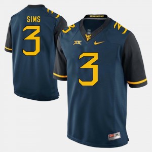 Men Alumni Football Game #3 Mountaineers Charles Sims college Jersey - Blue