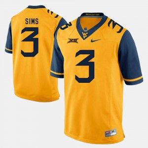 Men's Mountaineers #3 Alumni Football Game Charles Sims college Jersey - Gold