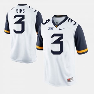 Mens Alumni Football Game #3 West Virginia Mountaineers Charles Sims college Jersey - White