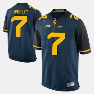 Mens Alumni Football Game #7 West Virginia Mountaineers Daryl Worley college Jersey - Blue