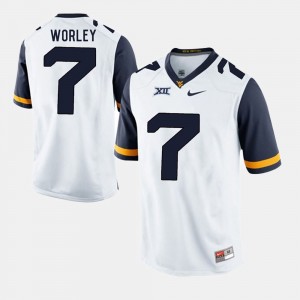 Men #7 West Virginia University Alumni Football Game Daryl Worley college Jersey - White