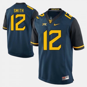 Mens Alumni Football Game WV #12 Geno Smith college Jersey - Blue