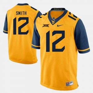 Men's Mountaineers #12 Alumni Football Game Geno Smith college Jersey - Gold