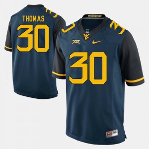 Men's WV Alumni Football Game #30 J.T. Thomas college Jersey - Blue