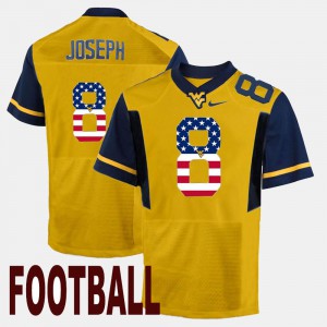 Men's #8 West Virginia US Flag Fashion Karl Joseph college Jersey - Gold