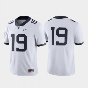 Mens Football #19 West Virginia Game college Jersey - White