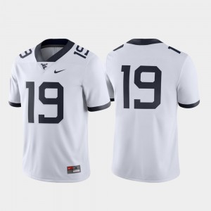 Men's Game West Virginia #19 college Jersey - White