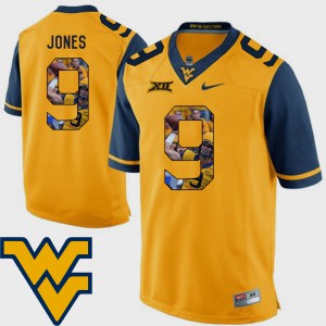 Men's Pictorial Fashion #9 Football Mountaineers Adam Jones college Jersey - Gold