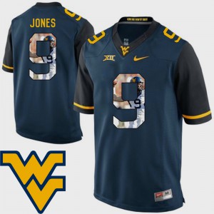 Men Pictorial Fashion Football West Virginia Mountaineers #9 Adam Jones college Jersey - Navy