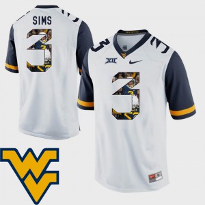 Men Football Pictorial Fashion #3 WVU Charles Sims college Jersey - White