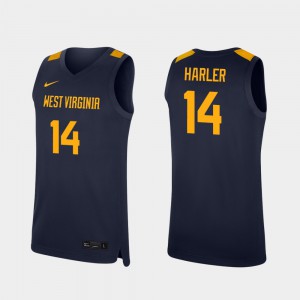 Men's Basketball #14 Replica WV Chase Harler college Jersey - Navy