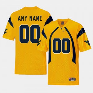 Men Replica #00 WV Football college Custom Jersey - Gold