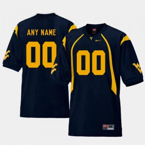 Men Football West Virginia University Replica #00 college Custom Jerseys - Navy