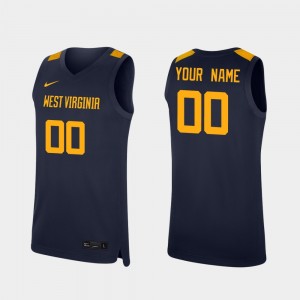 Men's #00 Replica WV Basketball college Customized Jerseys - Navy