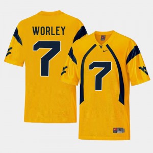 Men #7 Mountaineers Football Replica Daryl Worley college Jersey - Gold