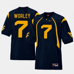 Men's WV #7 Football Replica Daryl Worley college Jersey - Navy