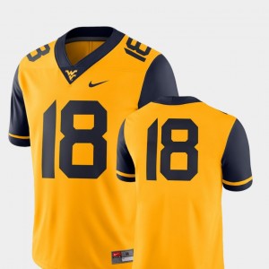 Men's #18 2018 Game Football West Virginia Mountaineers college Jersey - Gold