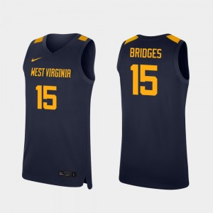 Men #15 Basketball Mountaineers Replica Jalen Bridges college Jersey - Navy