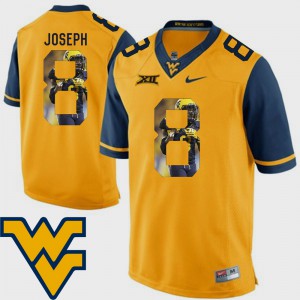 Men's #8 Football Pictorial Fashion West Virginia Karl Joseph college Jersey - Gold