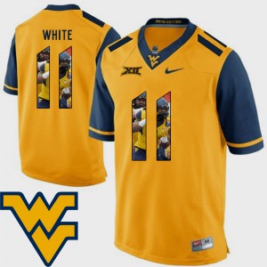 Mens WV #11 Pictorial Fashion Football Kevin White college Jersey - Gold