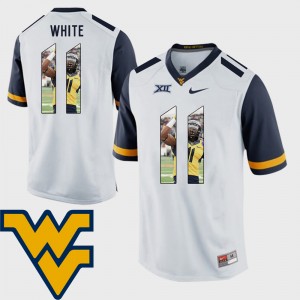 Mens Pictorial Fashion #11 Football Mountaineers Kevin White college Jersey - White