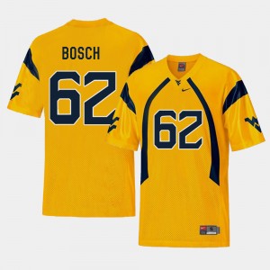 Men's WVU #62 Replica Football Kyle Bosch college Jersey - Gold