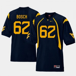 Men #62 Football Replica WV Kyle Bosch college Jersey - Navy