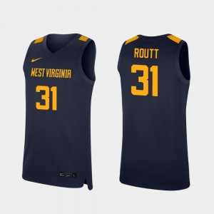 Men's #31 Basketball Replica Mountaineers Logan Routt college Jersey - Navy