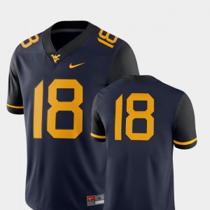 Men West Virginia Mountaineers #18 Football 2018 Game college Jersey - Navy