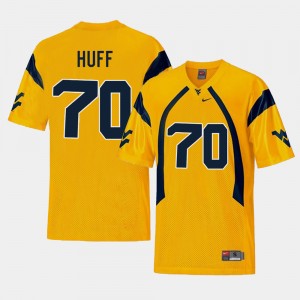 Men Football #70 Replica West Virginia University Sam Huff college Jersey - Gold