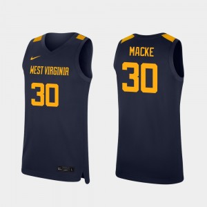 Mens Replica Basketball West Virginia Mountaineers #30 Spencer Macke college Jersey - Navy