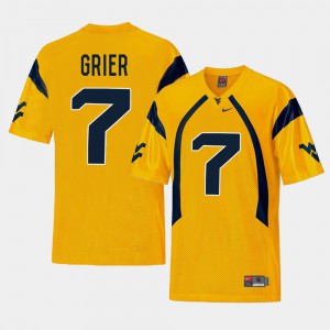 Men Football #7 Replica West Virginia Will Grier college Jersey - Gold