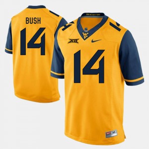 Mens WVU Alumni Football Game #14 Tevin Bush college Jersey - Gold