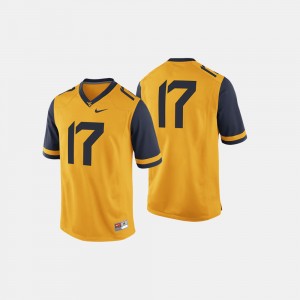 Men's #17 Football West Virginia college Jersey - Gold