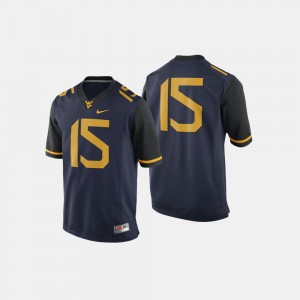 Men's #15 West Virginia Football college Jersey - Navy