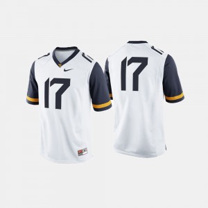 Men Football #17 West Virginia University college Jersey - White