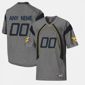 Men's #00 Limited Football West Virginia Mountaineers college Custom Jersey - Gray