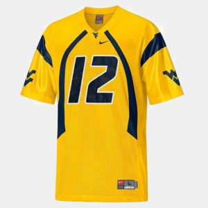 Youth West Virginia University Football #12 Geno Smith college Jersey - Gold