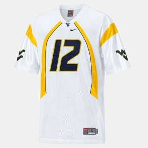 Kids #12 Geno Smith college Jersey - White Football West Virginia