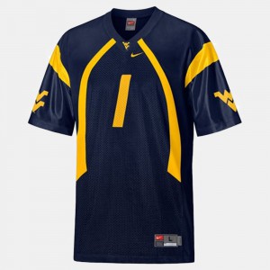 Youth(Kids) Football West Virginia #1 Tavon Austin college Jersey - Blue