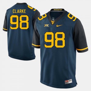 Men Alumni Football Game #98 Mountaineers Will Clarke college Jersey - Blue