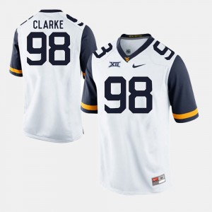 Men's Mountaineers #98 Alumni Football Game Will Clarke college Jersey - White