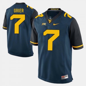 Men #7 Will Grier college Jersey - Blue Alumni Football Game WVU