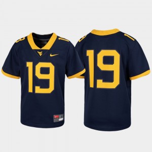 Youth(Kids) #19 Untouchable Football West Virginia Mountaineers college Jersey - Navy